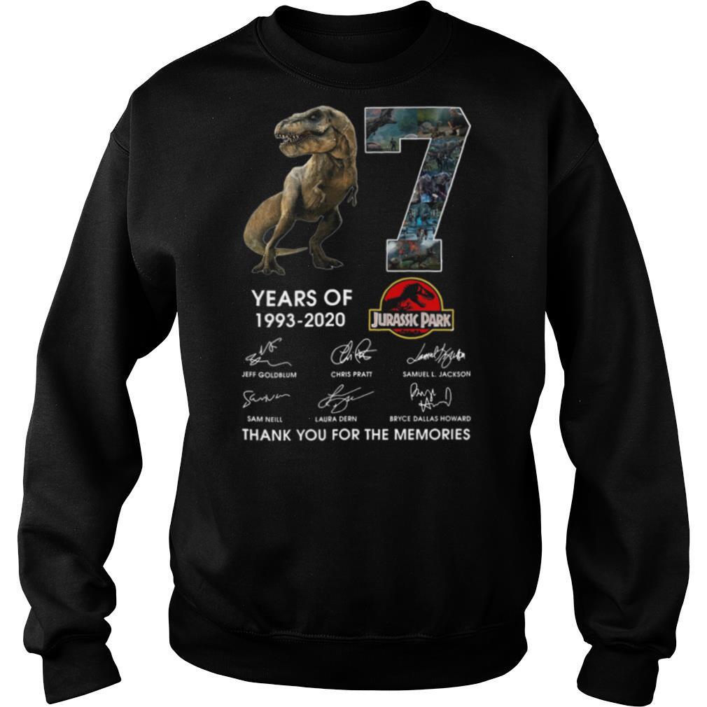 17 Years Of 1993 2020 Jurassic Park Thank You For The Memories Signatures shirt