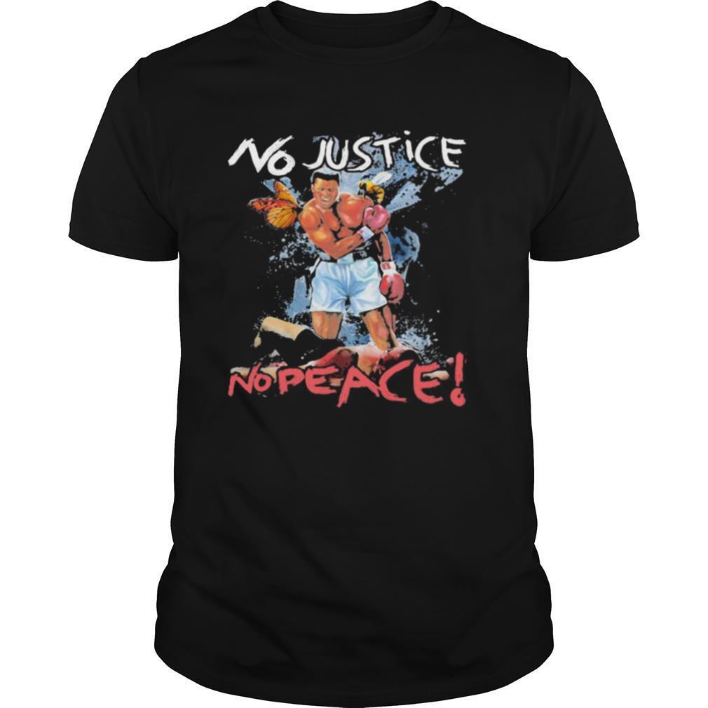 Black leather boxing no justice no peace butterfly bee shirt