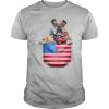 Bulldog pocket american flag independence day shirt