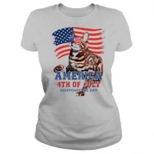 Cat American 4th of July flag veteran Independence day shirt