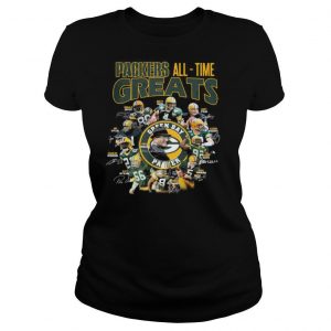 Green bay packers all time greats players signatures shirt