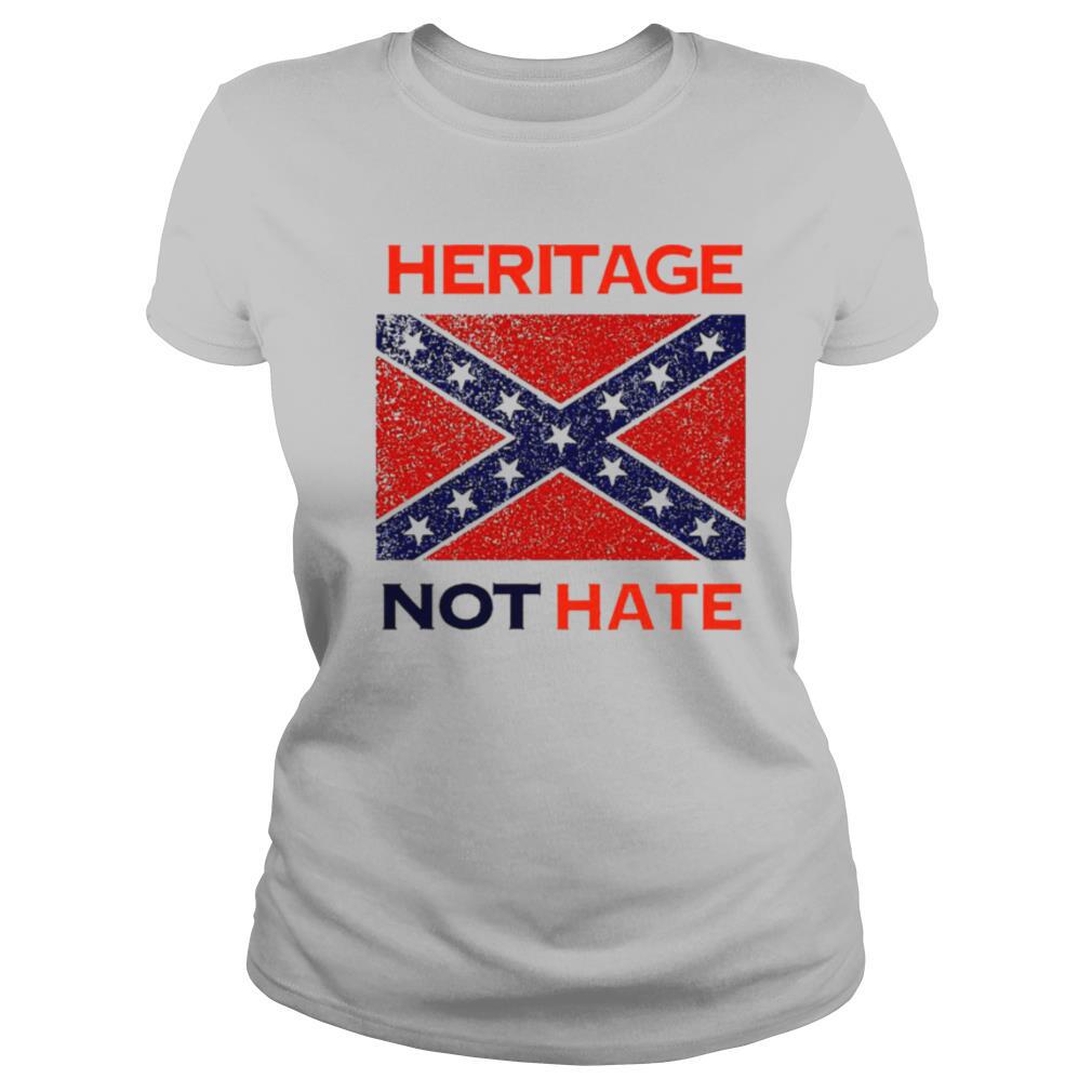 Heritage Not Hate Confederate Flag White shirt
