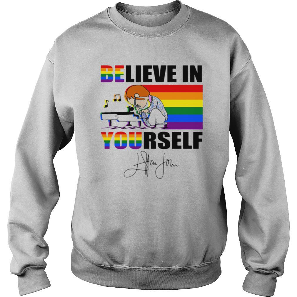Lgbt charlie brown believe in yourself signature shirt
