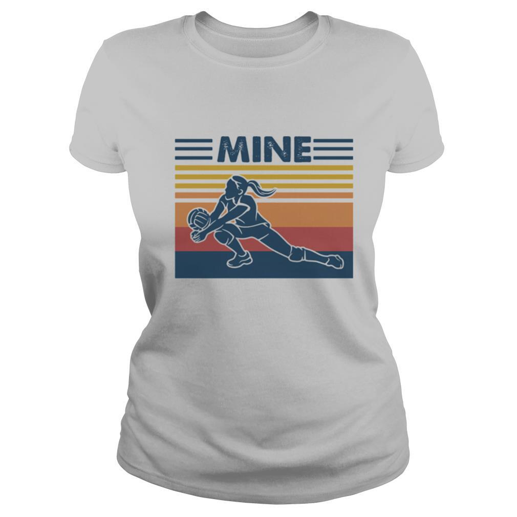 Love volleyball mine vintage retro shirt