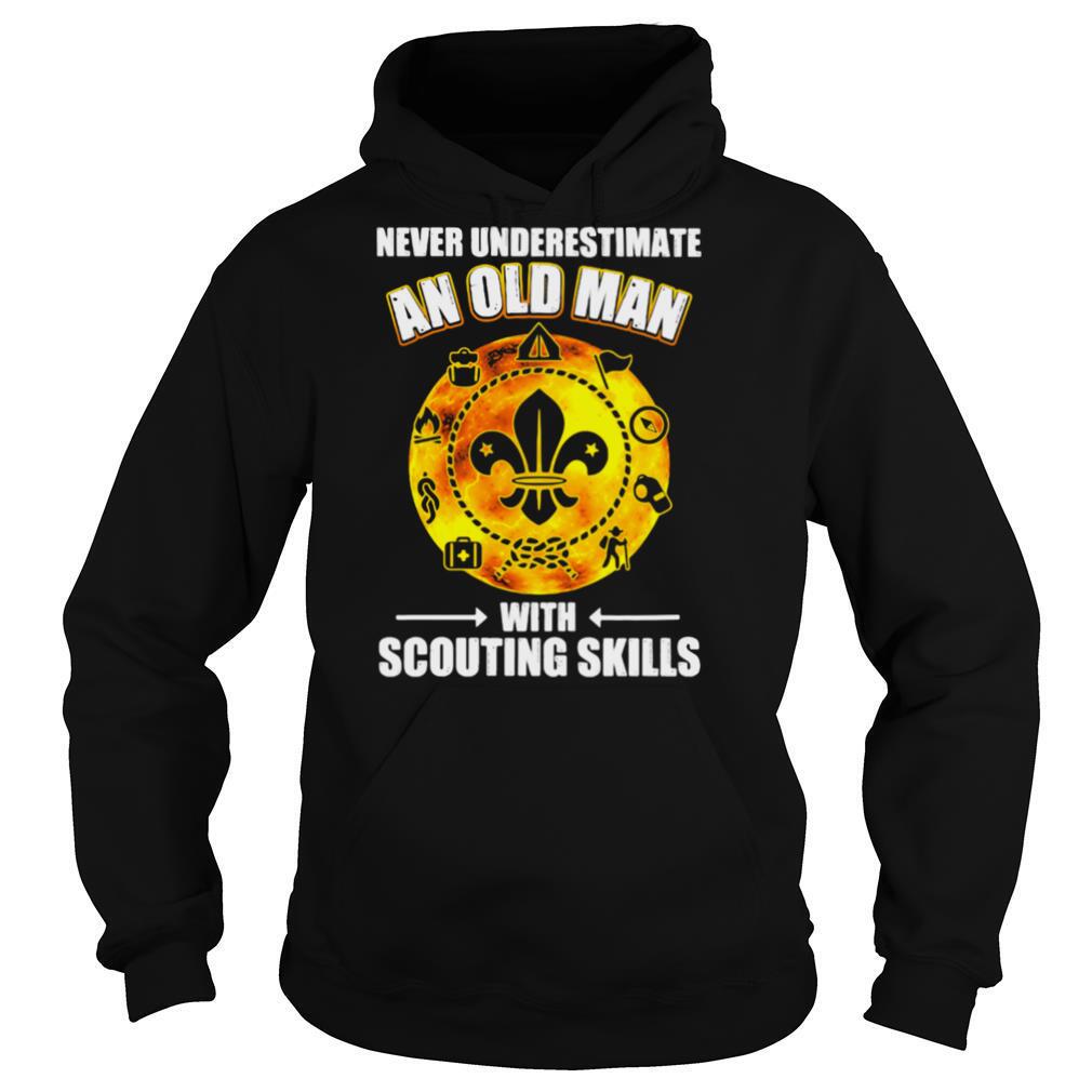 Never underestimate an old man with scouting skills shirt