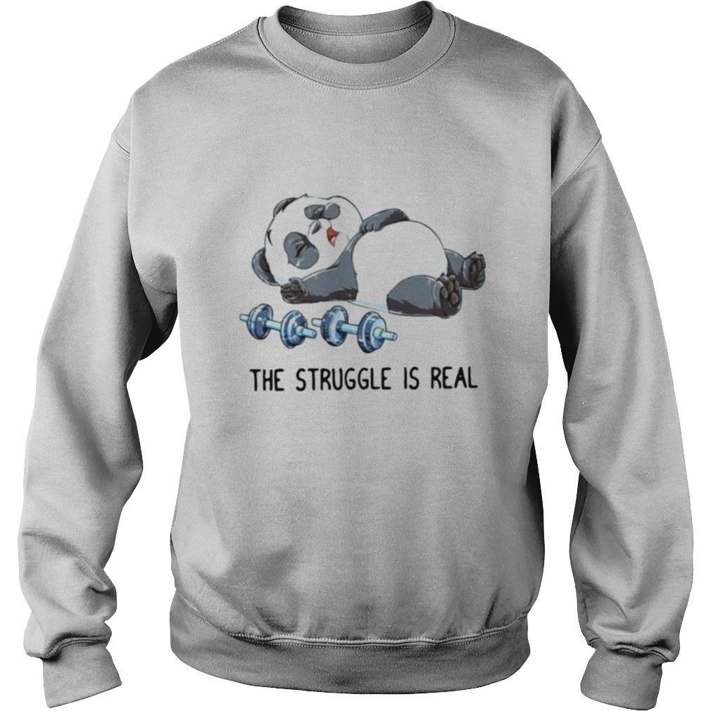 Panda The Struggle Is Real Bear Deadlift Funny Gym shirt