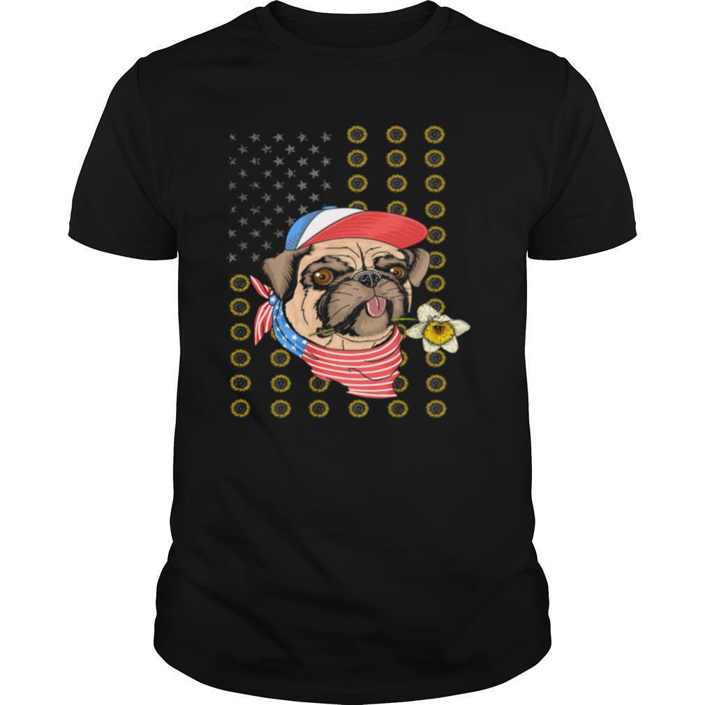 Pug American flag veteran Independence Day shirt