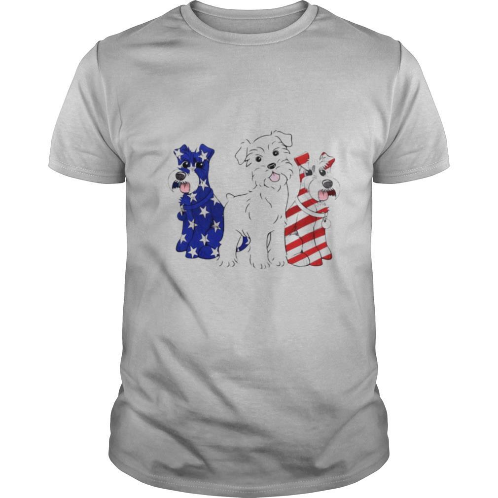 Schnauzer Puppy Patriot Happy Independence Day shirt