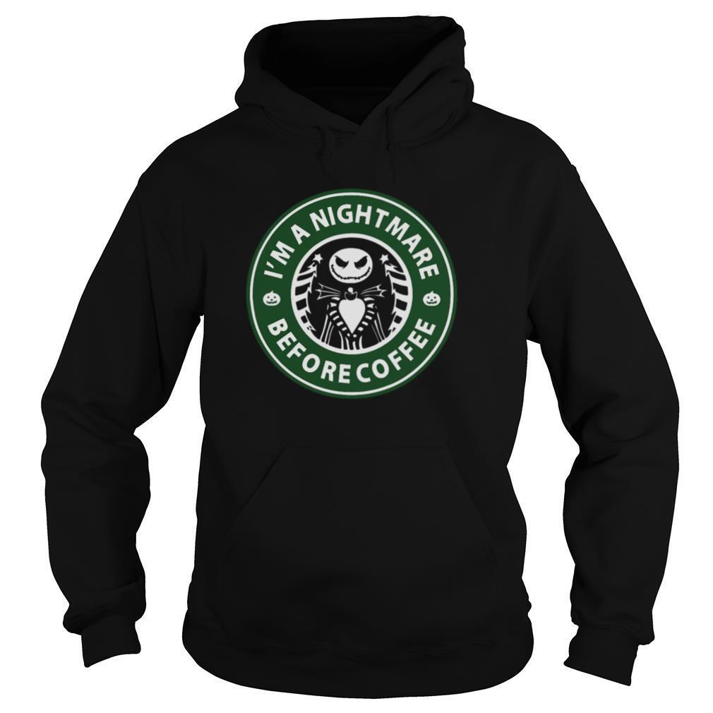 Starbucks Jack Skellington I'm A Nightmare Before Coffee shirt