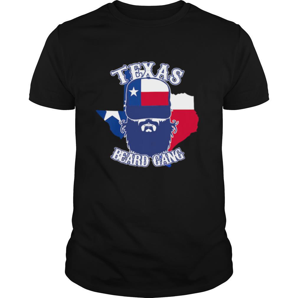 Texas beard gang flag map shirt