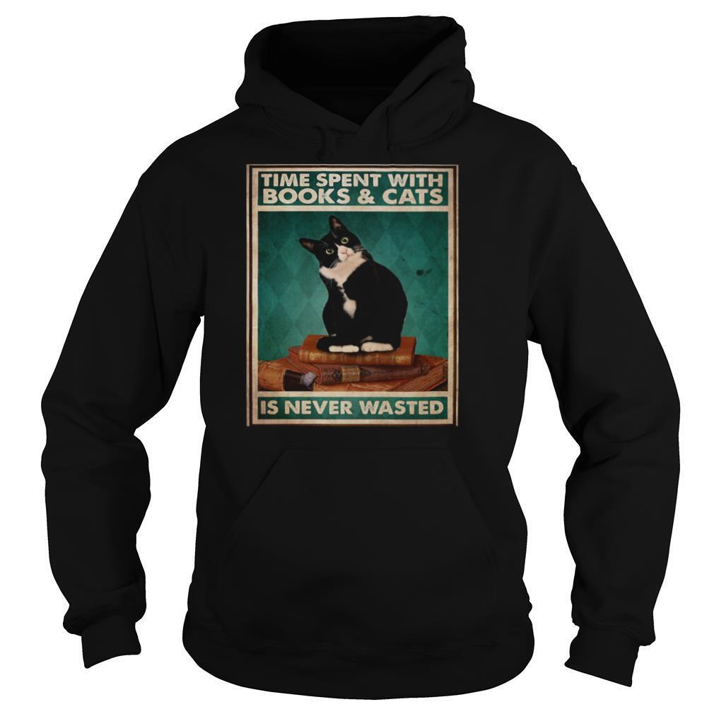 Time Spent With Books And Cats Is Never Wasted shirt