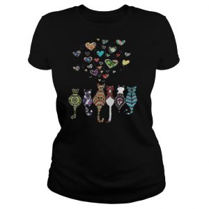 hippie cats hearts shirt