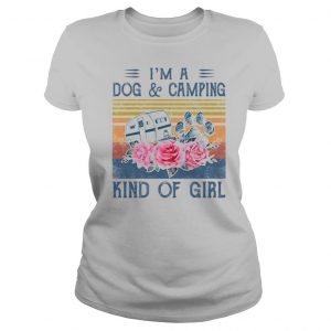 ’m a paw dog and camping kind of girl flowers vintage retro shirt