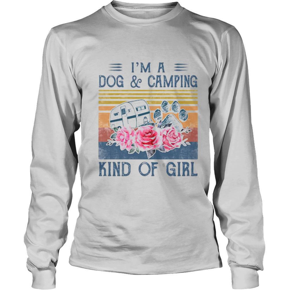 ’m a paw dog and camping kind of girl flowers vintage retro shirt
