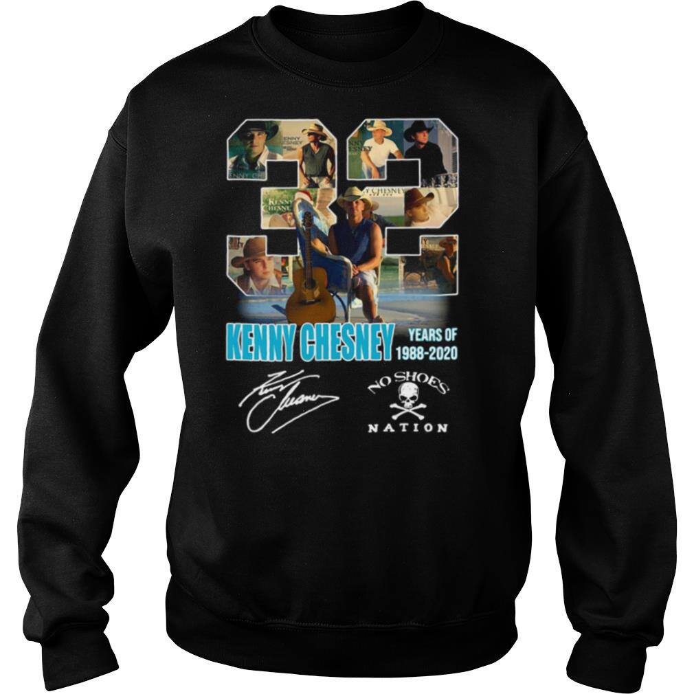 32 kenny chesney years of 1988 2020 no shoes nation signature shirt
