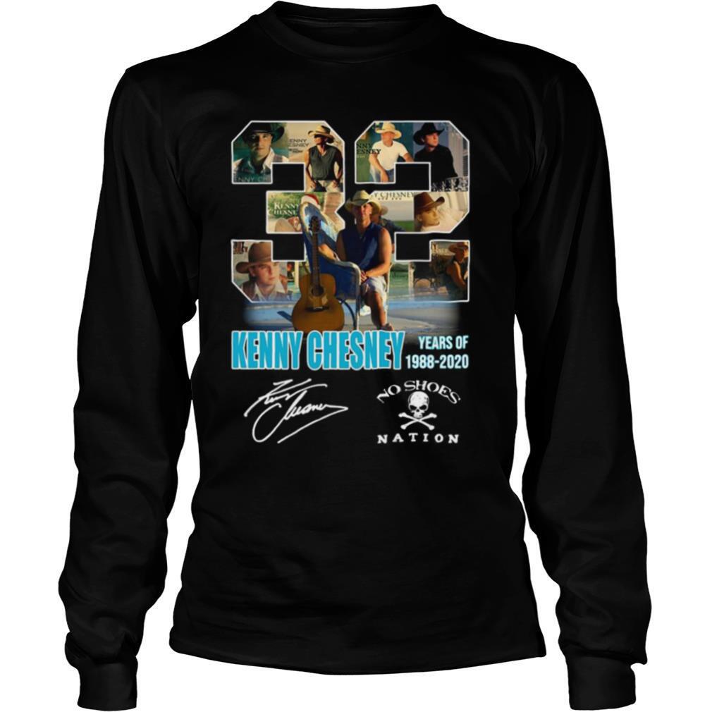 32 kenny chesney years of 1988 2020 no shoes nation signature shirt