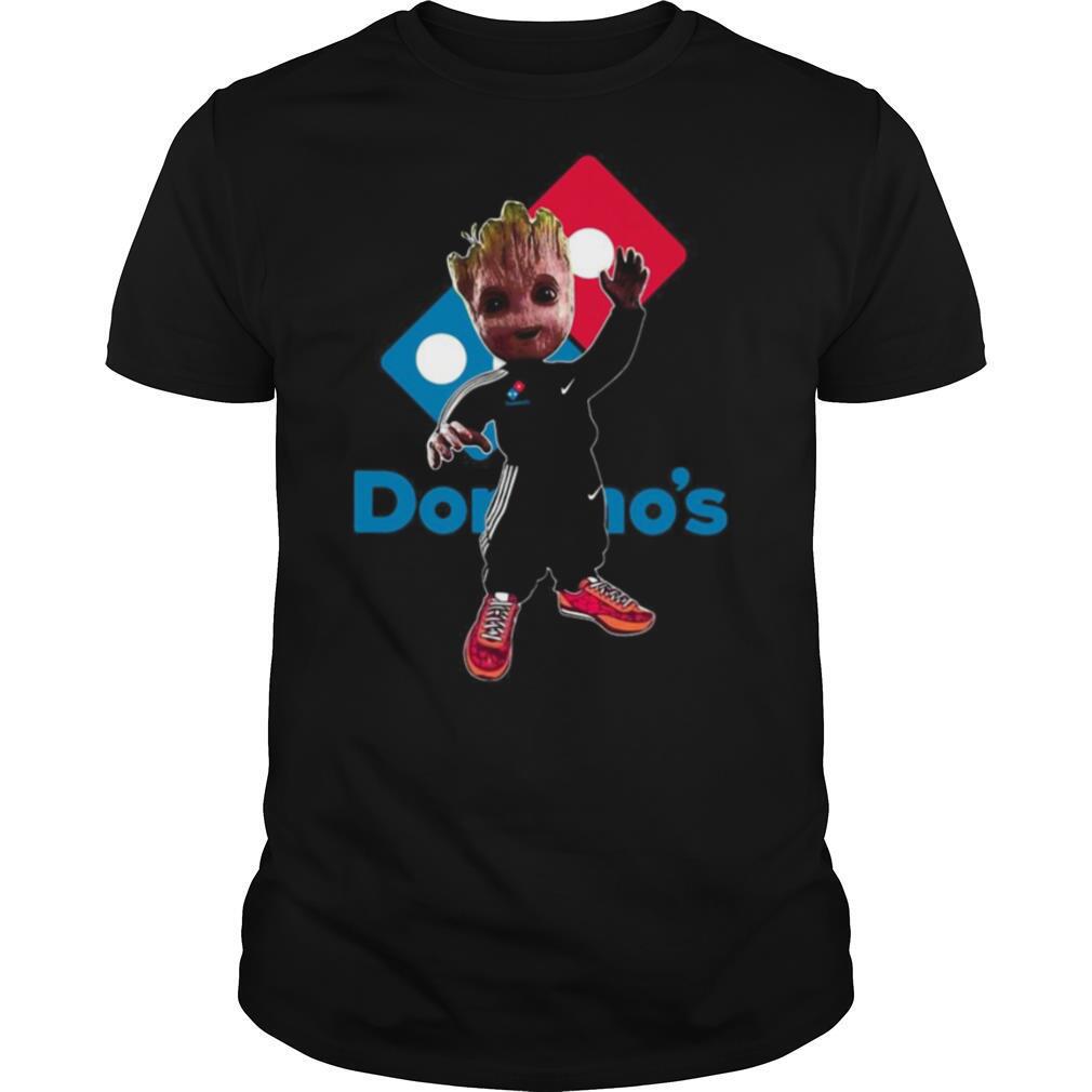 Baby groot domino’s logo shirt