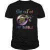 Baby yoda hug texas roadhouse stay out of my bubble covid 19 shirt