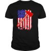 Best firefighter dad ever american flag independence day shirt