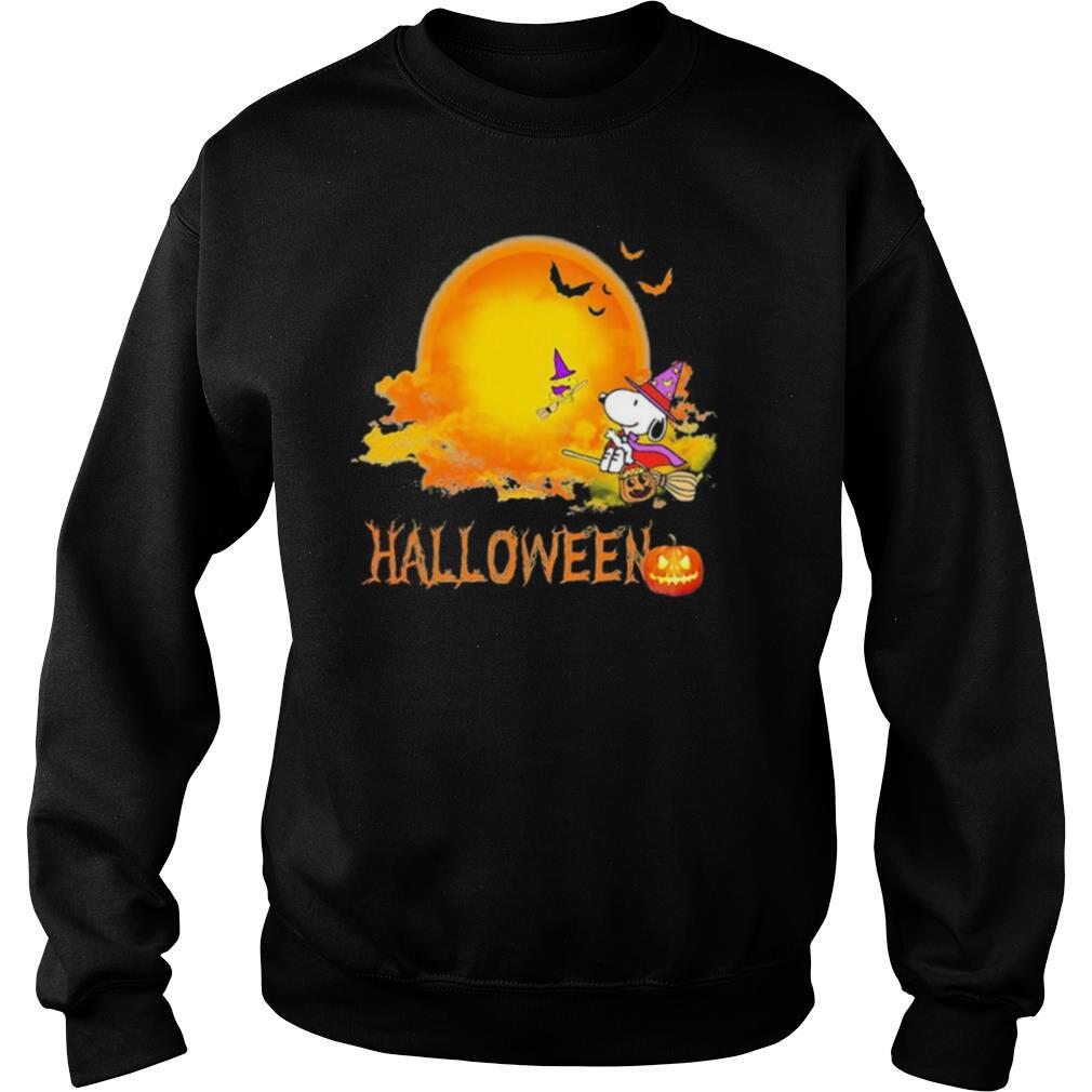 Halloween snoopy and woodstock witch moon shirt