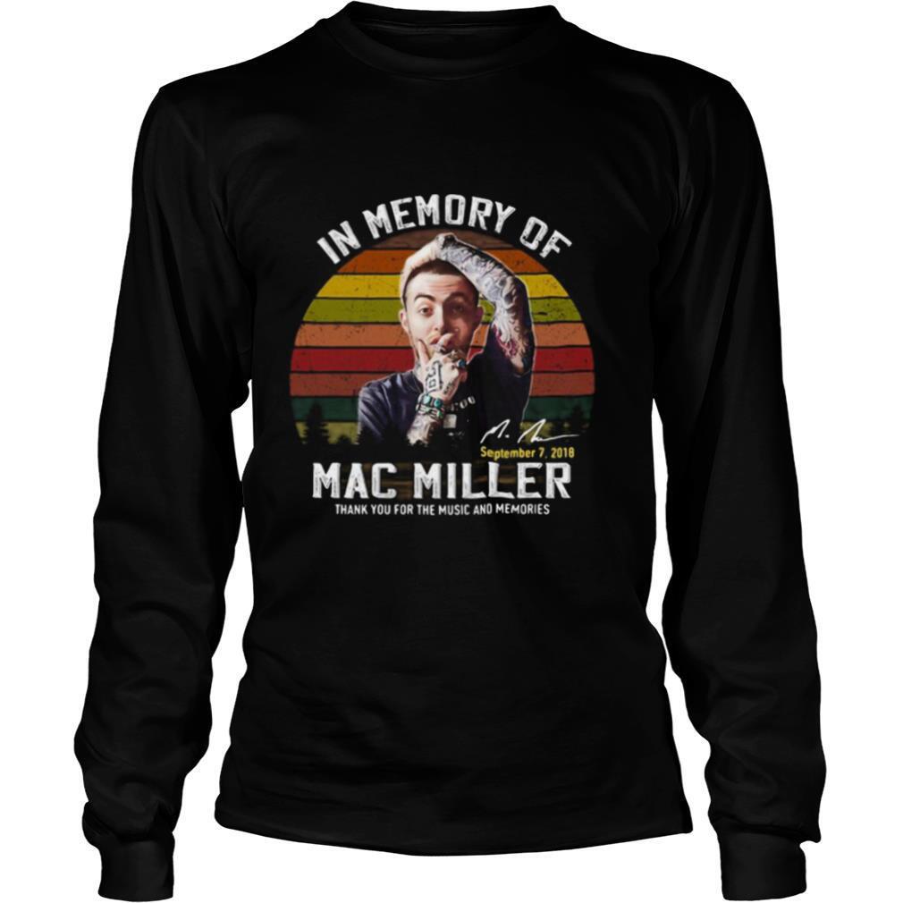 In memory of mac miller thank you for the music and memories signature vintage retro shirt