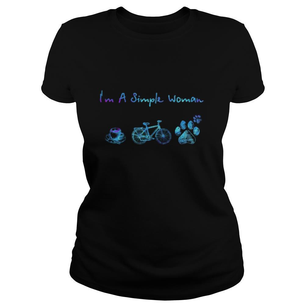 I’m a simple woman coffee bicycle paws shirt
