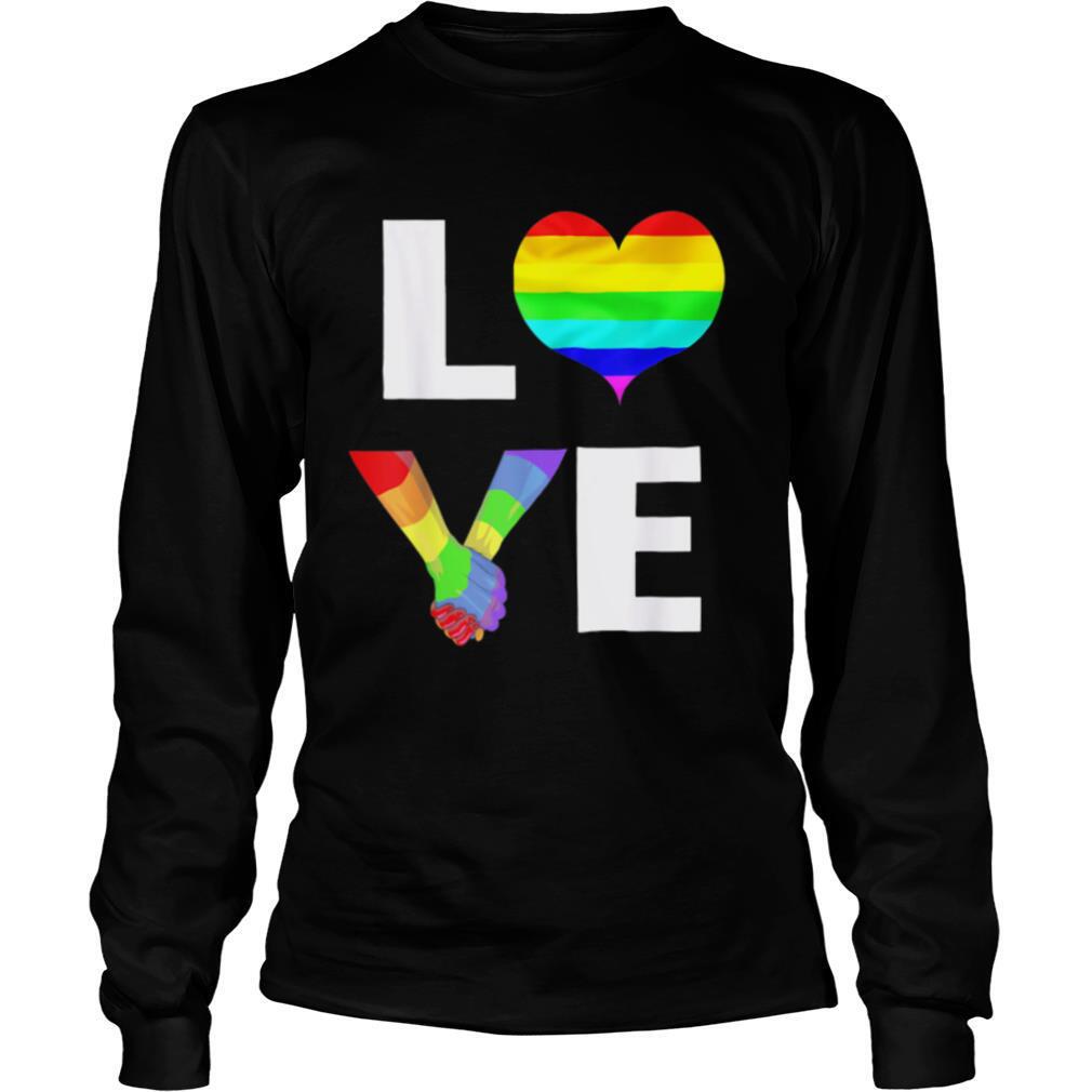 Lgbt rainbow love heart shirt
