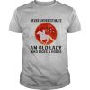 Never underestimate an old lady with rides a horse sunset shirt