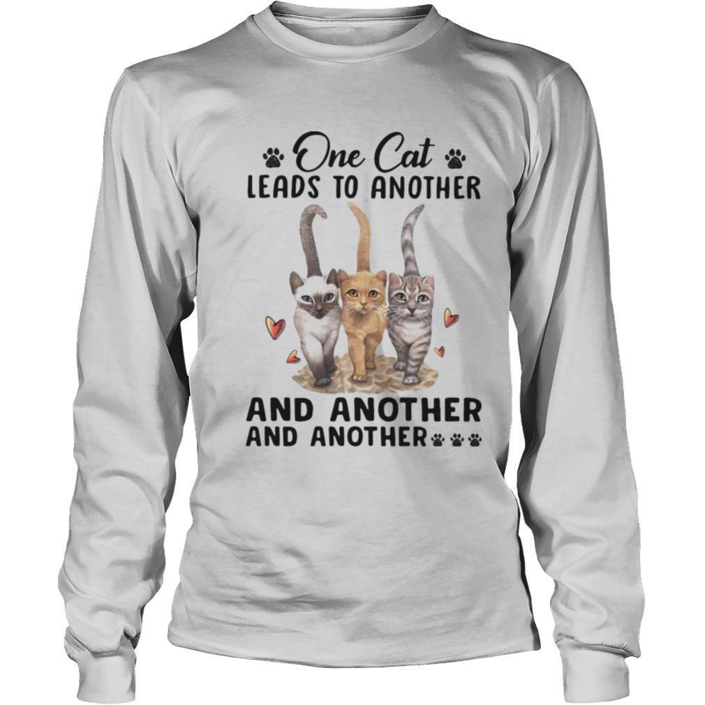 One cat leades to another and anotther and anotther shirt footprint heart shirt