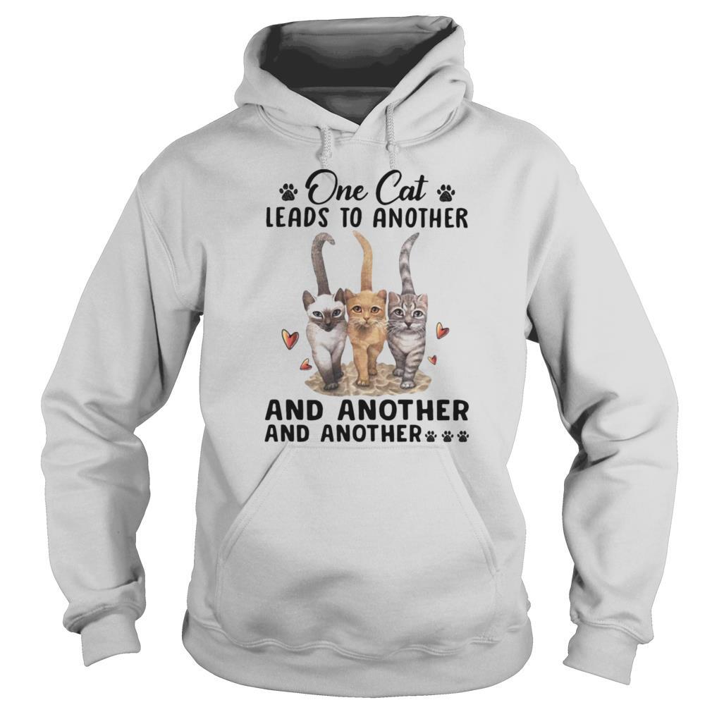 One cat leades to another and anotther and anotther shirt footprint heart shirt