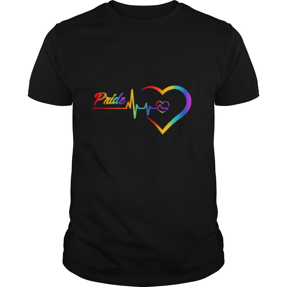 Rainbow Heartbeat Pride Love LGBT shirt