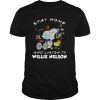 Snoopy and woodstock mask stay at home and listen to willie nelson shirt