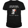 Snoopy i don’t need therapy i just need to listen to the avett brothers shirt