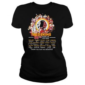 The washington redskins 88th anniversary 1932 2020 thank you for the memories signatures shirt