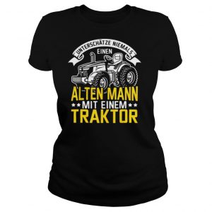 Unterschätze niemals einen alten mann mit einem traktor shirt