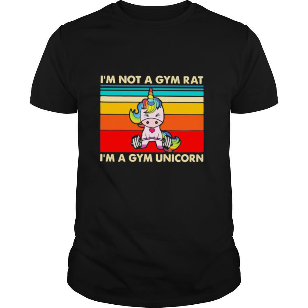 Weightlifting I’m not a gym rat I’m a gym unicorn vintage retro shirt