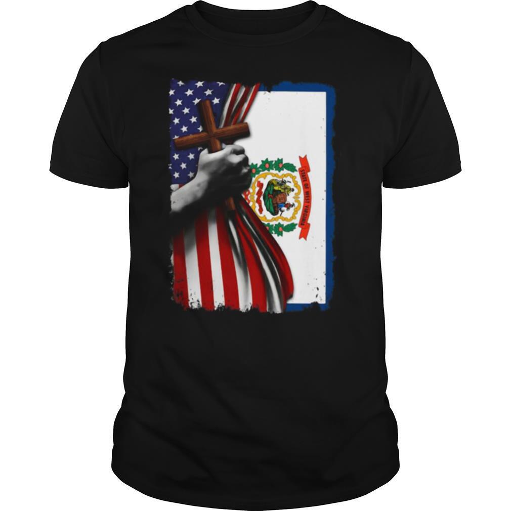 West virginia american flag cross happy independence day shirt