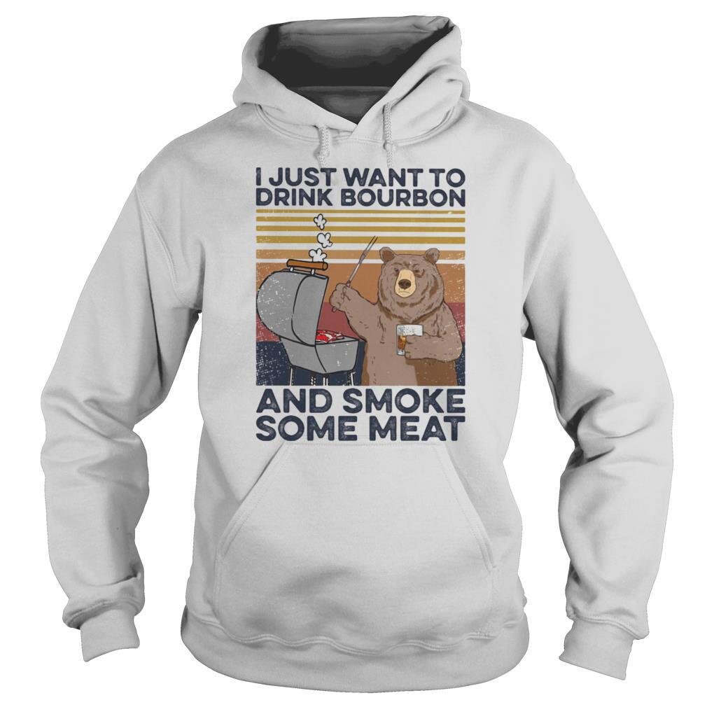 Bear I just want to drink bourbon and smoke some meat vintage retro shirt