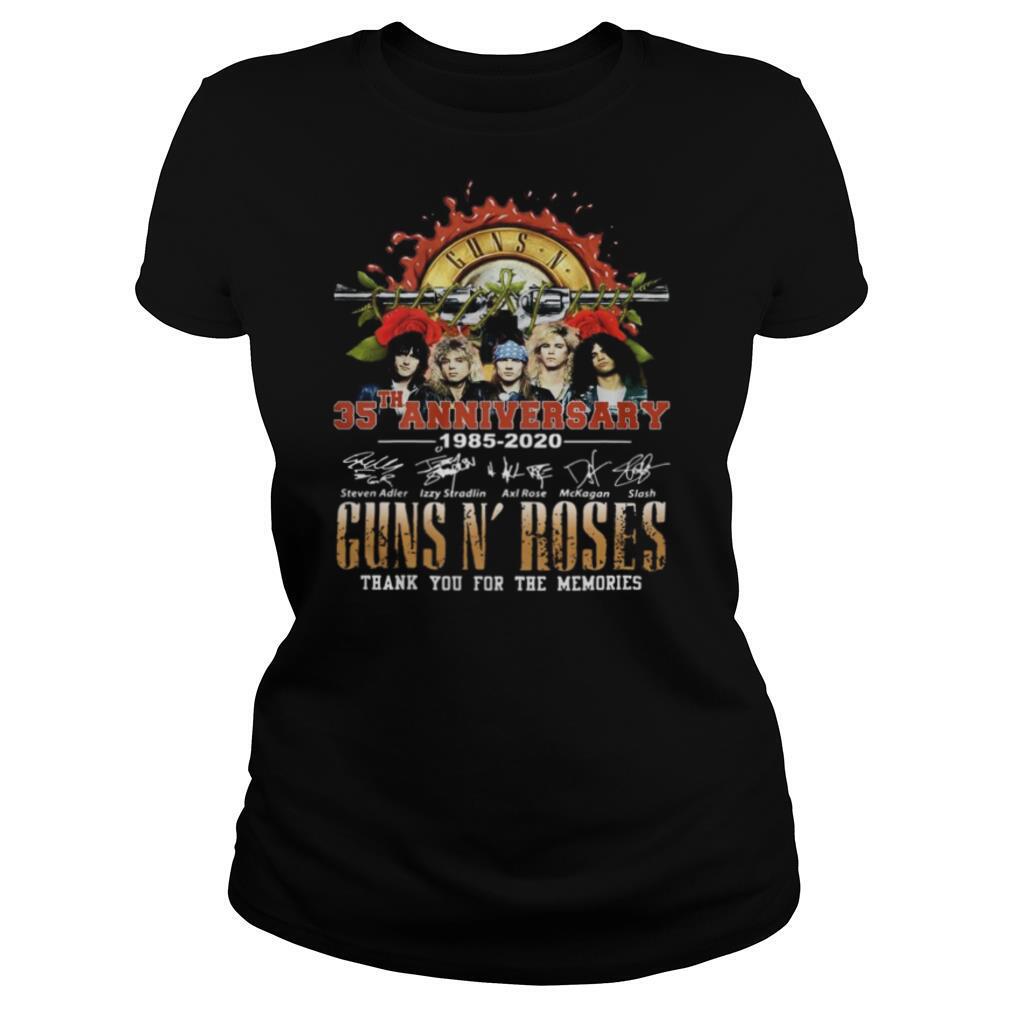 Guns N’ Roses 35th Anniversary 1985 2020 Thank You For The Memories Signature shirt