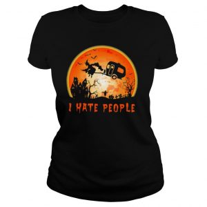 Halloween witch i hate people moon shirt