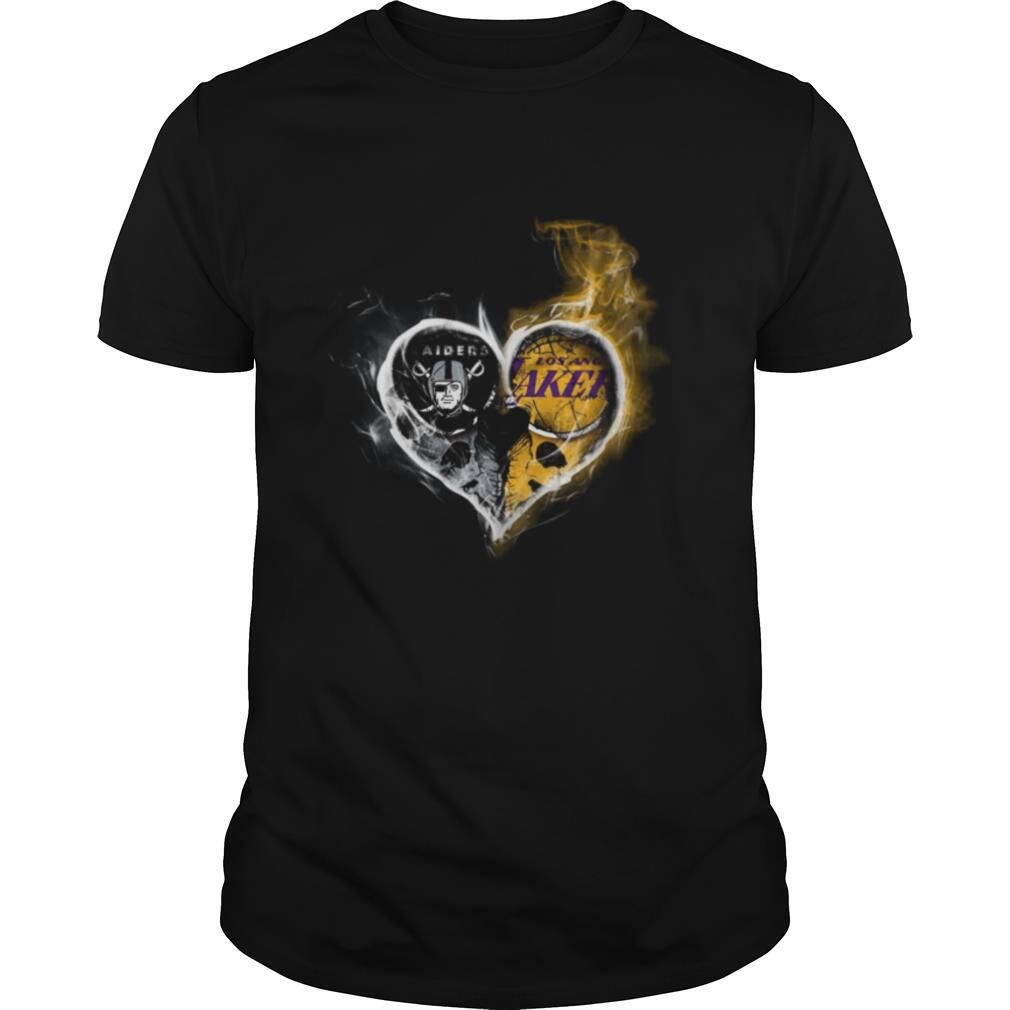 Heart Las Vegas Raiders and Los Angeles Lakers shirt