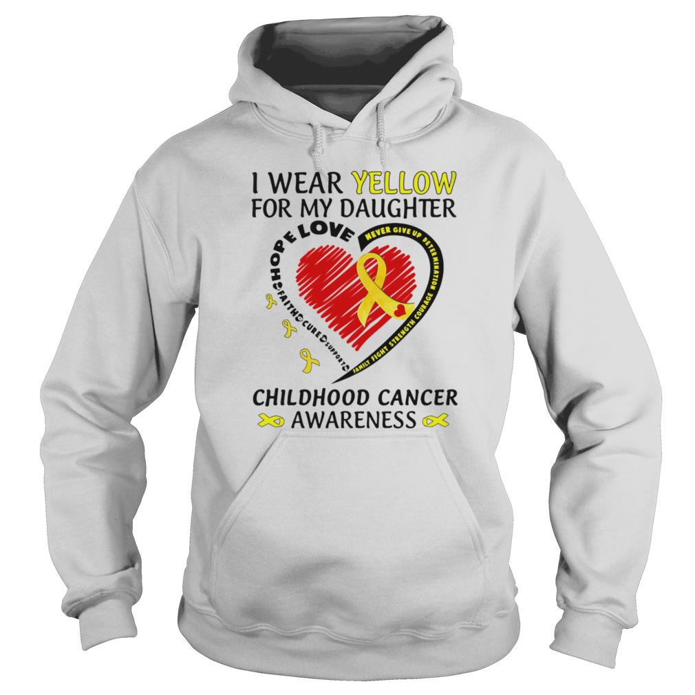 I Wear Yellow For My Daughter Childhood Cancer Awareness shirt