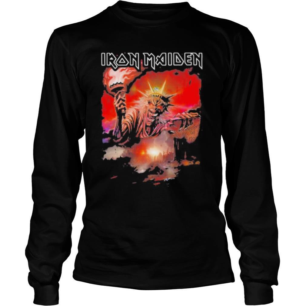 Iron maiden band skeleton the statue of liberty shirt