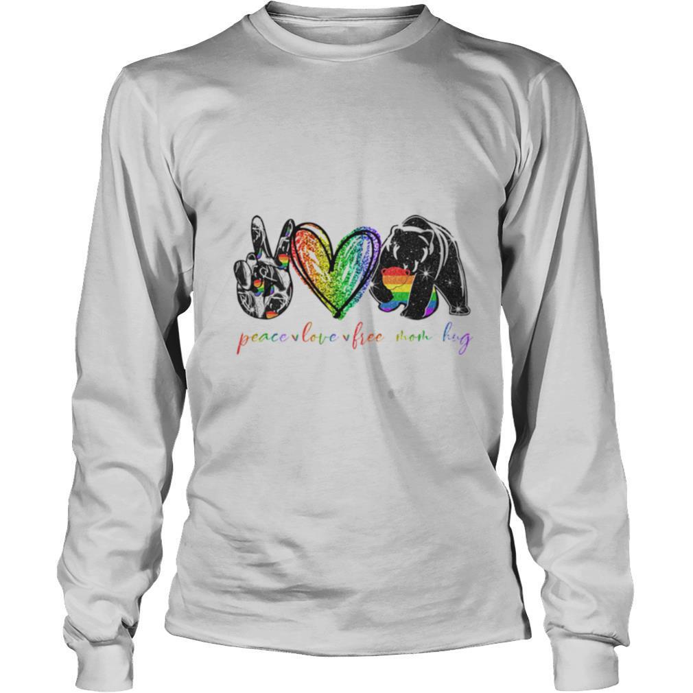 LGBT diamond peace love free mom hug shirt