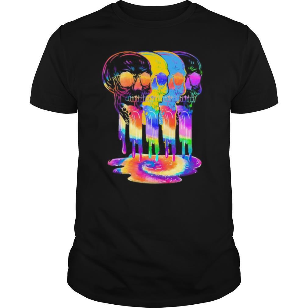 Lgbt hippie skulls color shirt
