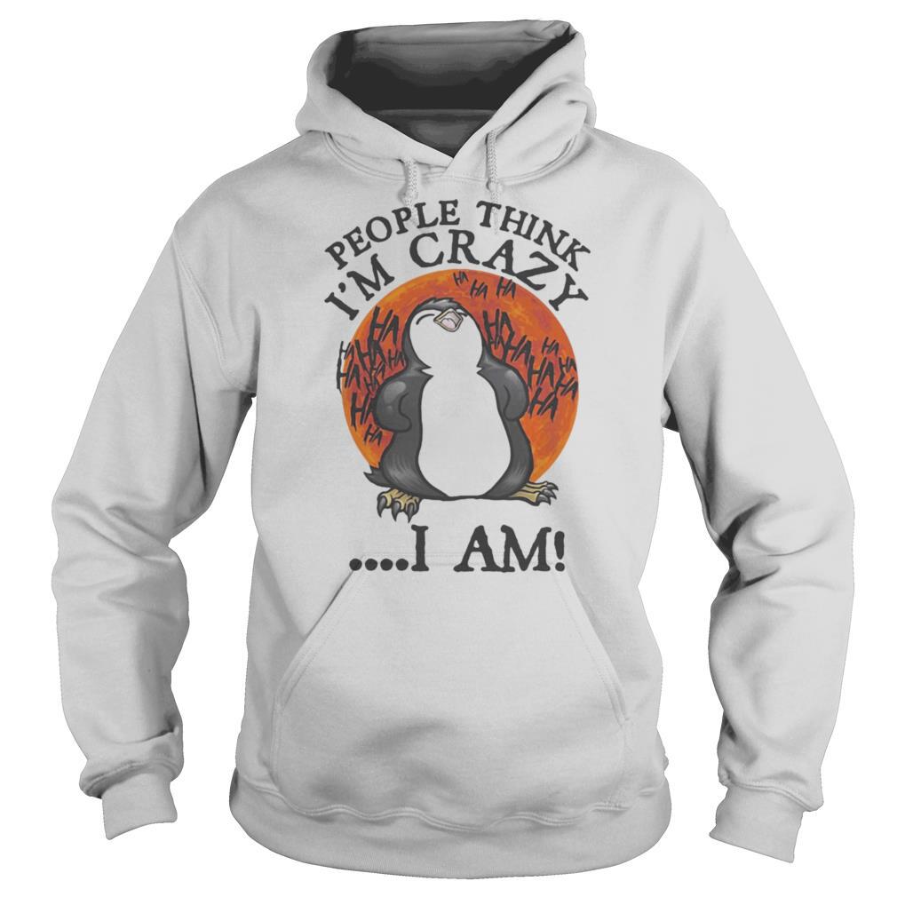 People Think I’m Crazy I Am Penguin Sunset shirt