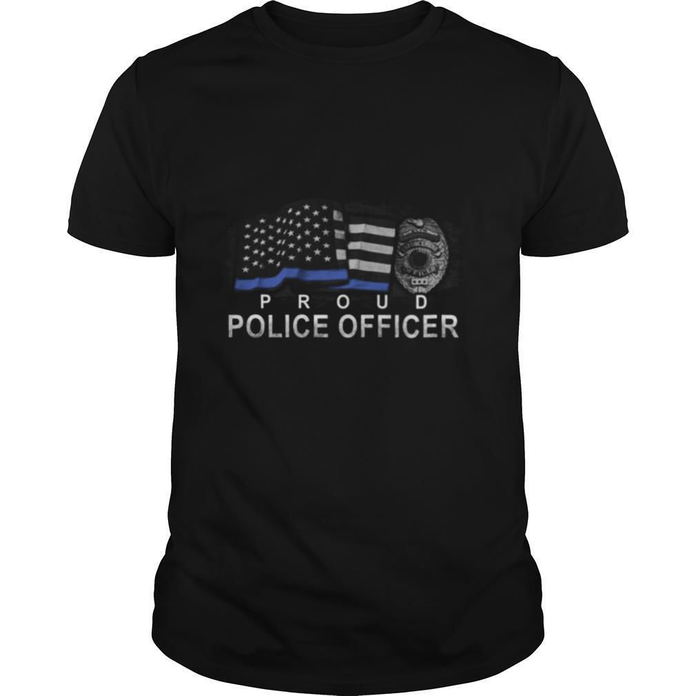 Proud police officer american flag independence day shirt