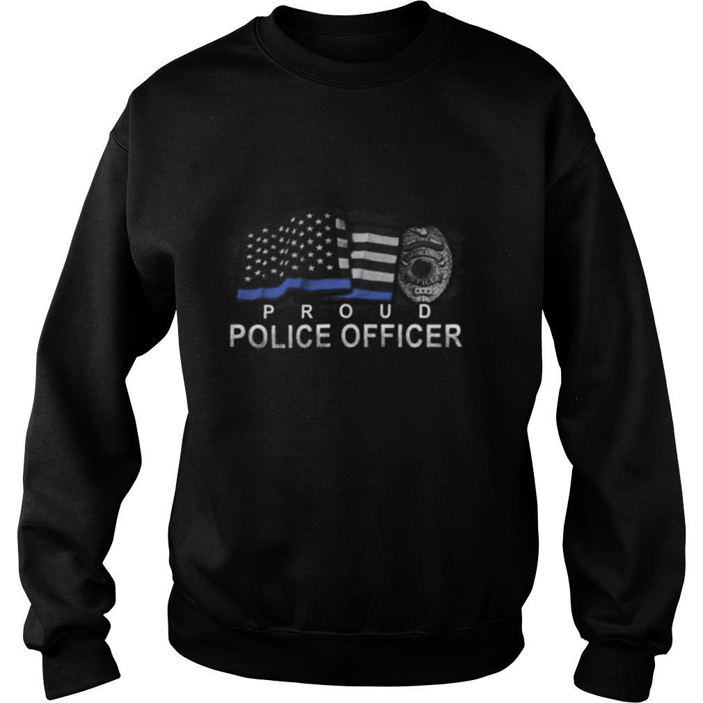 Proud police officer american flag independence day shirt