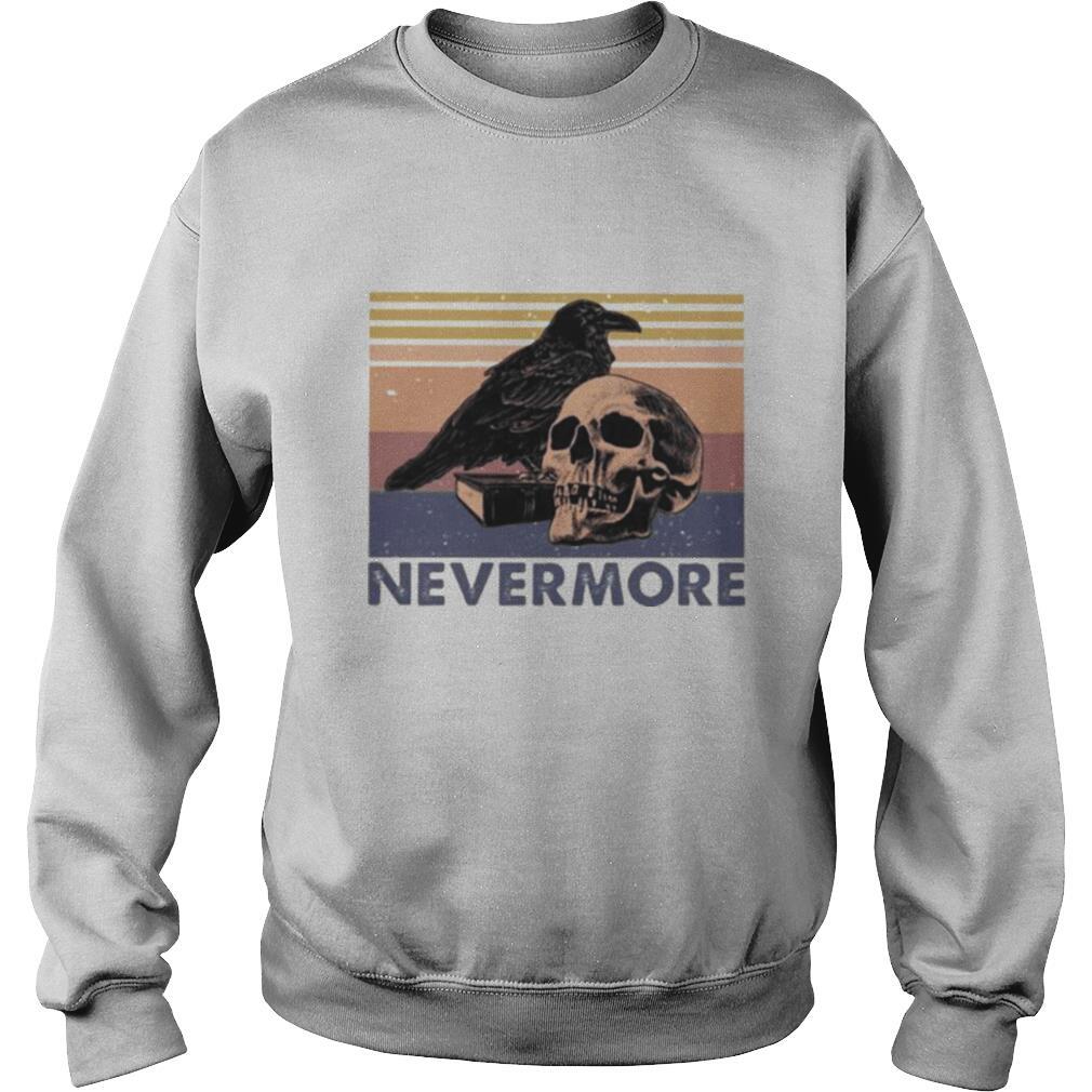 Raven Skull Nevermore vintage retro shirt