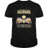 Skull fate whispers to the railroader you cannot withstand the storm and the railroad back i am the storm shirt